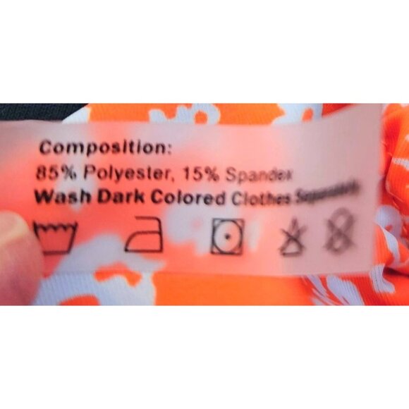 Womens Med/6 Orange Floral Triangle Bikini Set Adjustable Straps Tie Side Bottom - Picture 9 of 12